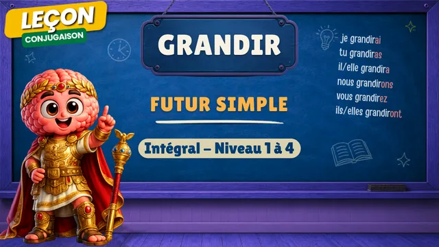 Conjugaison — Conjugaison | Grandir - Futur | L'Intégral (niveaux 1 à 4) | Verbe du 2ème Groupe