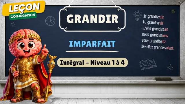 Conjugaison — Conjugaison | Grandir - Imparfait | L'Intégral (niveaux 1 à 4) | Verbe du 2ème Groupe